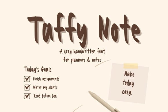 Taffy Note: A Cozy Handwritten Font for Web Design